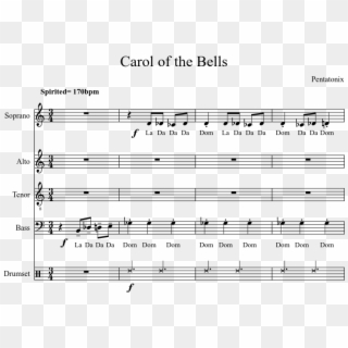 Carol Of The Bells , Png Download - Sheet Music Clipart