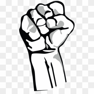 Fist Clipart Black And White - Raised Fist - Png Download