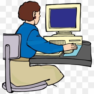 Computer Cartoon Png - Human Using Computer Cartoon Clipart