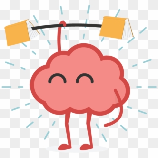 Cartoon Brain Png - Cartoon Brain Lifting Weights Clipart