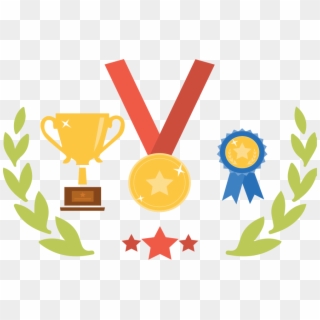 A Trophy, A Medal, And A Blue Ribbon Walk Into A Bar - Awards Png Clipart