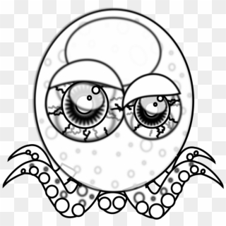 Crazy Eye Drawing - Coloring Book Clipart