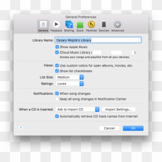 Itunes Preferences - Icloud Music Library Itunes Clipart