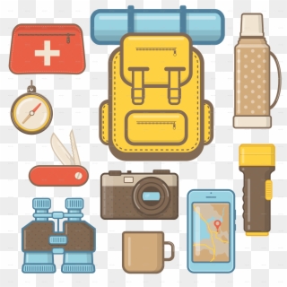 Camping And Hiking Equipment Elements By Sabina - Hiking Equipment Icon Png Clipart