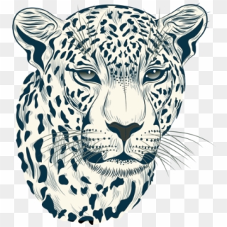 Cheetah Head Png - Black And White Leopard Head Clipart