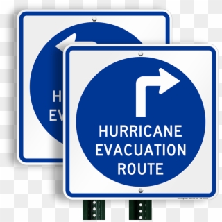 Hurricane Evacuation Route Upper Right Arrow Sign - Hurricane Evacuation Sign Clipart