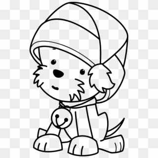 Drawing Hats Cute - Puppy Christmas Coloring Pages Clipart