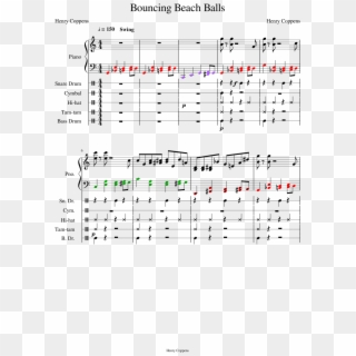 Bouncing Beach Balls Sheet Music Composed By Henry - Sheet Music Clipart
