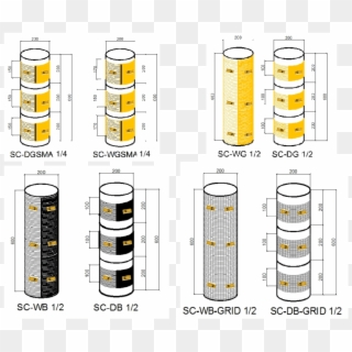 Geometry Of Masonry Columns And Strengthening Schemes-distances - Sketch Clipart