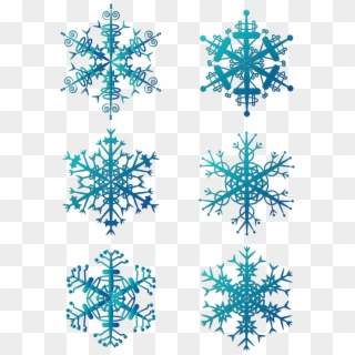 Winter Snowflakes Blue Christmas Snowflake Decorations - Vector Graphics Clipart