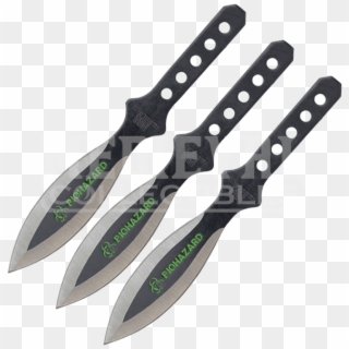 3 Piece Biohazard Black Leaf Blade Throwing Knives - Throwing Knife Clipart