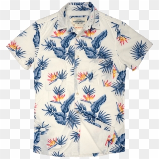 Famous Shirts Mens Clothing - White Birds Of Paradise Hawaiian Shirt Clipart