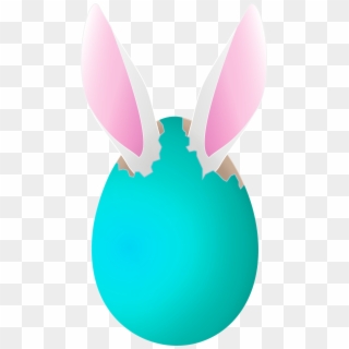 Blue Easter Egg With Bunny Ears Png Clipart Image - Illustration Transparent Png