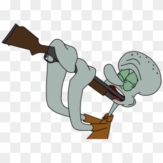 Squidward - Squidward Playing Clarinet Png Clipart