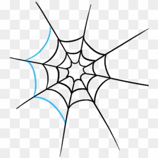Spiders Drawing Easy - Spider With Web Drawing Clipart