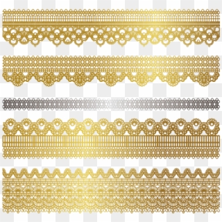 Tubes Deco Dentelle Wedding Lace Vector Png - Gold Side Border Designs Clipart