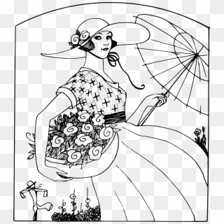 This Free Icons Png Design Of Flower Basket Lady - Flores Dia De La Mujer Para Colorear Clipart