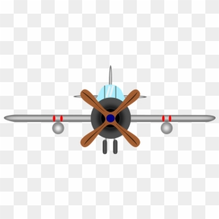 Propeller Plane Cliparts - Plane With Propeller In Front - Png Download