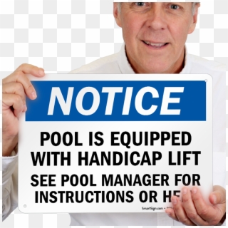 Pool With Handicap Lift Sign - Please Do Not Flush Signs Clipart