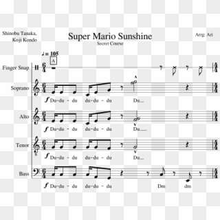 Super Mario Sunshine- Secret Course - Sheet Music Clipart