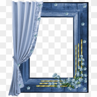Blue Transparent Png Frame With Curtain Halloween Frames, - Transparent Photo Frames Free Download Clipart