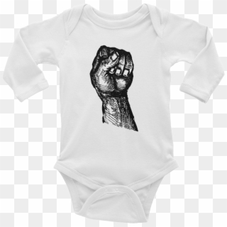 Closed Power Fist Baby Onesie Long Sleeve - T-shirt Clipart