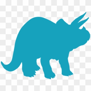 Blue Dinosaur Silhouette Clipart Free - Png Download