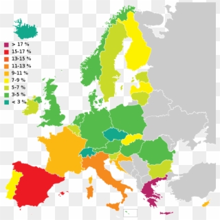 Unemployment Rate In The Eu Heycci - Eurostat Unemployment Map 2018 Clipart