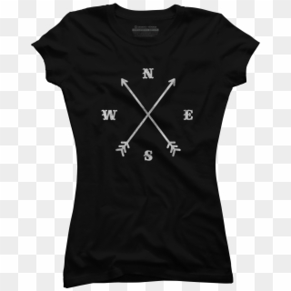 Hipster Crossed Arrows Compass Nsew Juniors T Shirt - T-shirt Clipart