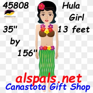 45808 Hula Girl 13" - Kite Clipart