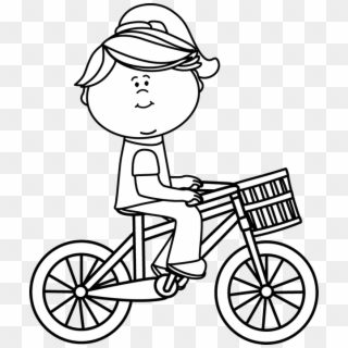 Cycling Clipart Bike Ride - Ride A Bike Clipart Black And White - Png Download