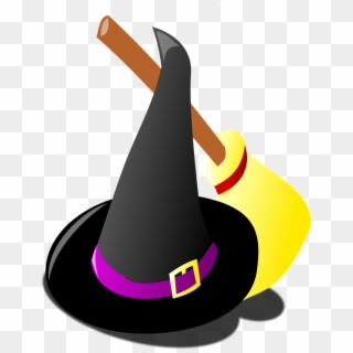 Witch Hat, Broom, Costume, Halloween, Black, Magic - Witchcraft Clipart
