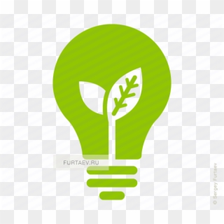 Light Bulb Icon Of Electric Lamp With - Green Lightbulb Clipart - Png Download