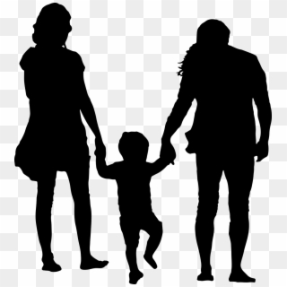 Onlinelabels Clip Art Family With Child In The Middle - Happy Family Silhouette Png Transparent Png