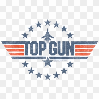 Faded Retro Blue And Red Top Gun Emblem Design - Top Gun Movie Logo Clipart