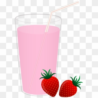 Glass Of Strawberry Milk Clipart - Png Download