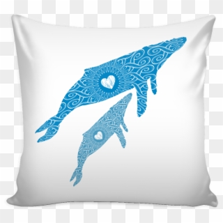 Humpback Whale Mama And Baby 16 X 16 Pillow - Cushion Clipart