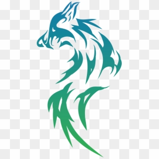 Free Clipart Of A Gradient Tribal Wolf - Wolf Svg Free - Png Download