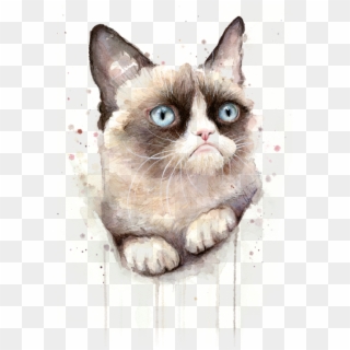 Click And Drag To Re-position The Image, If Desired - Grumpy Cat Watercolor Clipart