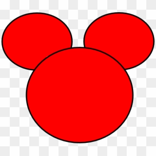Mickey Mouse Ears Outline - Mickey Mouse Head Red Clipart - Png Download