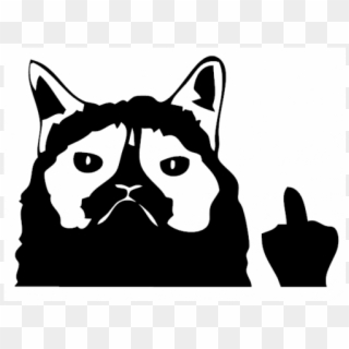 Cat Giving The Finger Clipart - Grumpy Cat Sticker - Png Download