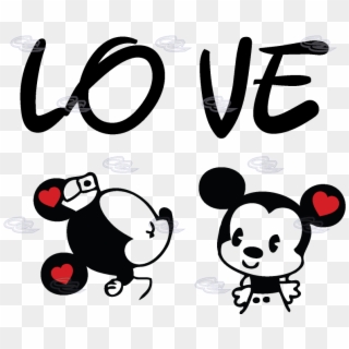 Mickey Mouse Love Png - Minnie Mouse Mickey Mouse Kissing Clipart