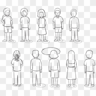 Don't Touch Me - People Standing In 2 Lines Clipart
