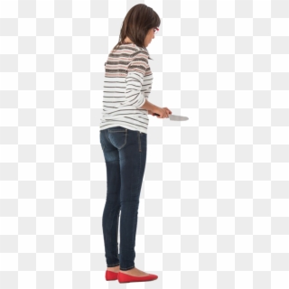Woman Standing Cutting Back - Woman Standing Png Clipart