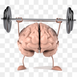 Brain Holding A Barbell - Exercise Brain Clipart