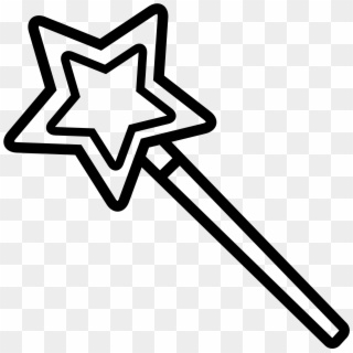 Svg Black And White Download File Magic Icon Wikimedia - Magic Wands Black And White Clipart - Png Download