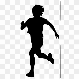 Silhouette People Running - Kid Running Silhouette Clipart