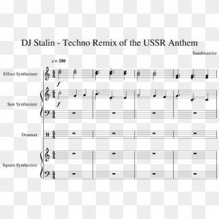 Techno Remix Of The Ussr Anthem Sheet Music For Synthesizer, - Undertale Once Upon A Time Flute Sheet Music Clipart