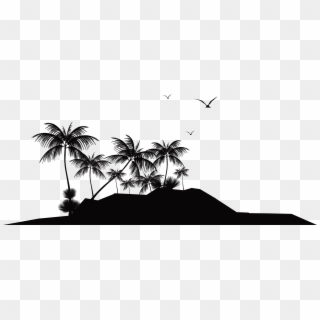 Tropical Island Silhouette Png Clip Art - Tropical Island Silhouette Transparent Png