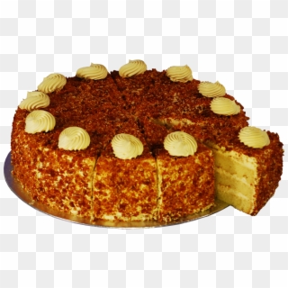 Comes In Vanilla Sponge With Cream, Nut And Caramel - Nougat Cake Png Clipart